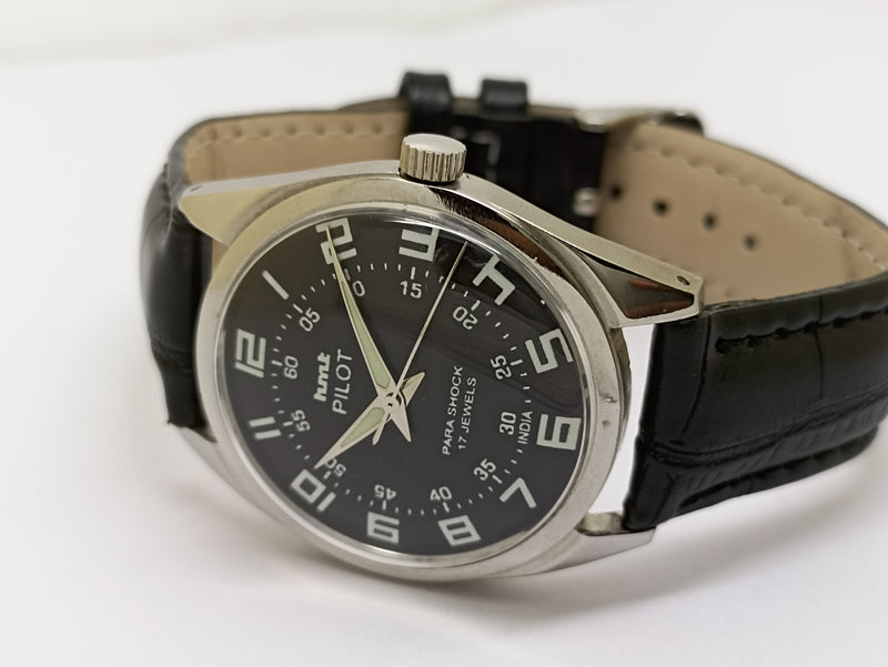 Hmt Pilot Mechanical Handwinding Movement stainless Steel Para Shock 17 Jewels Analog Dial Wrist Watch For Men