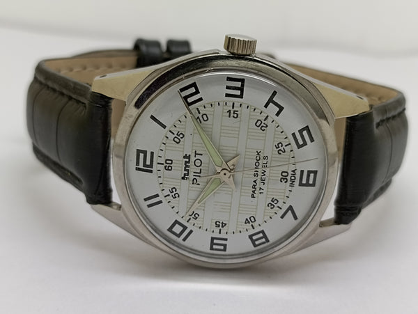 Hmt Pilot Mechanical Handwinding Movement stainless Steel Para Shock 17 Jewels Analog Dial Wrist Watch For Men