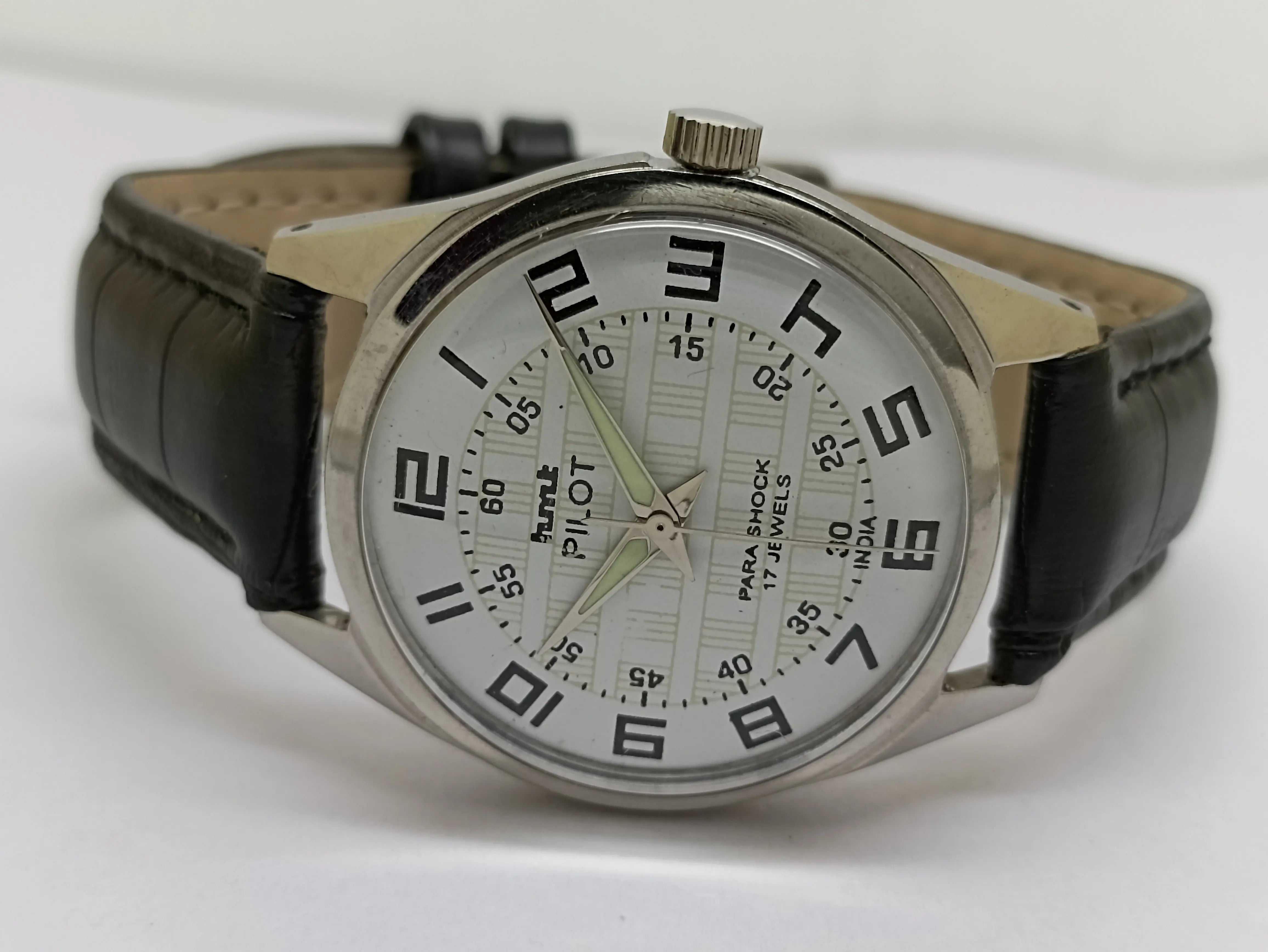 Hmt Pilot Mechanical Handwinding Movement stainless Steel Para Shock 17 Jewels Analog Dial Wrist Watch For Men National Watches