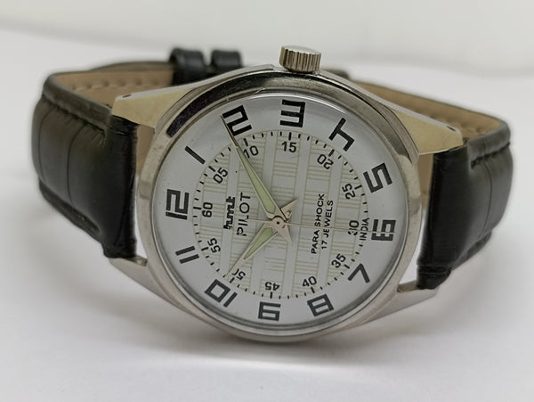 Hmt Pilot Mechanical Handwinding Movement stainless Steel Para Shock 17 Jewels Analog Dial Wrist Watch For Men