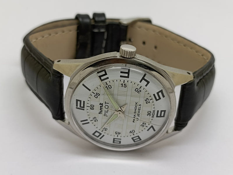 Hmt Pilot Mechanical Handwinding Movement stainless Steel Para Shock 17 Jewels Analog Dial Wrist Watch For Men