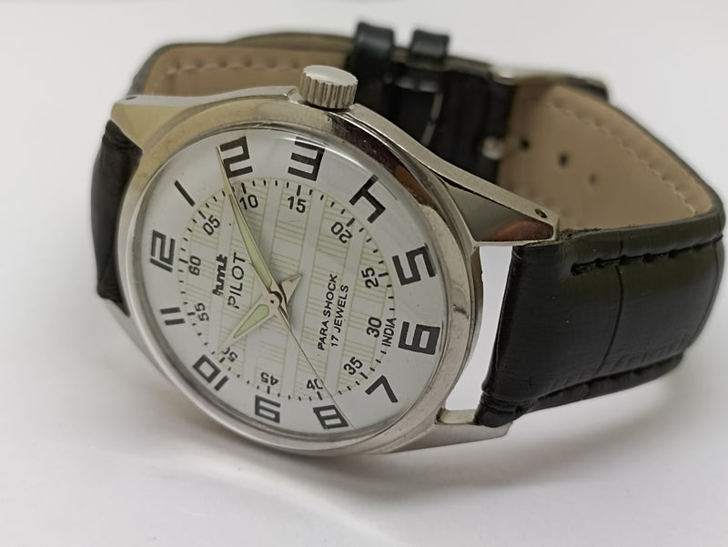 Hmt Pilot Mechanical Handwinding Movement stainless Steel Para Shock 17 Jewels Analog Dial Wrist Watch For Men