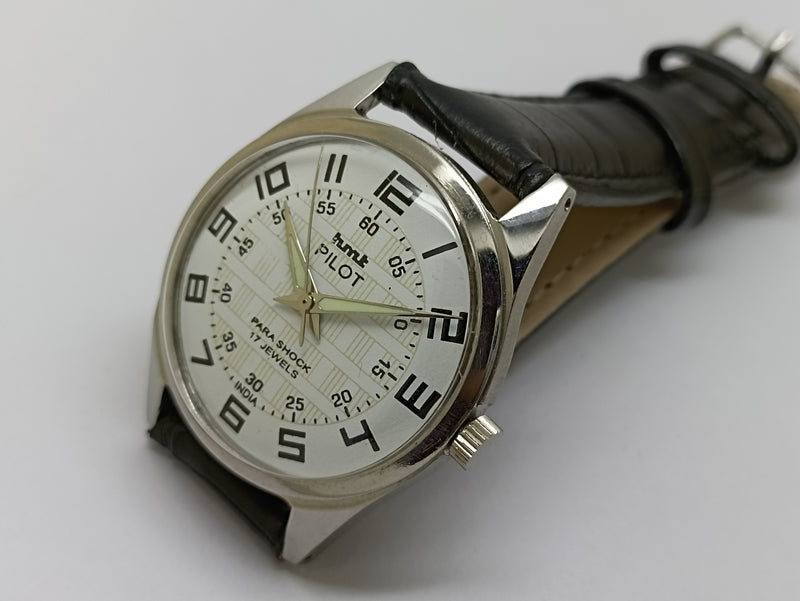 Hmt Pilot Mechanical Handwinding Movement stainless Steel Para Shock 17 Jewels Analog Dial Wrist Watch For Men