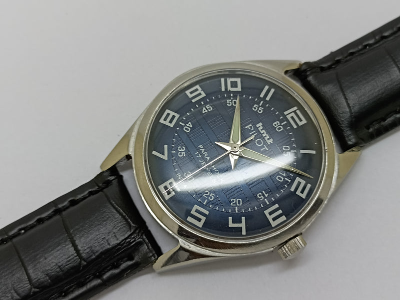 Hmt Pilot Mechanical Handwinding Movement stainless Steel Para Shock 17 Jewels Analog Dial Wrist Watch For Men