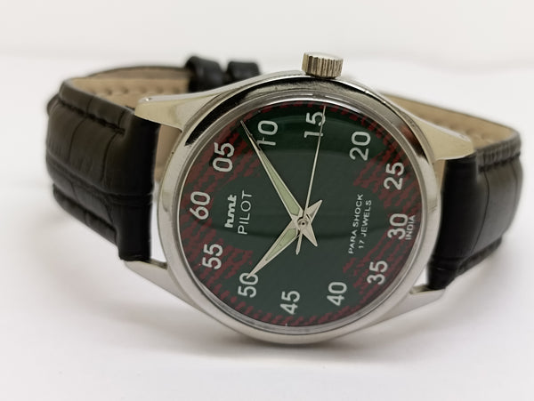 Hmt Pilot Mechanical Handwinding Movement stainless Steel Para Shock 17 Jewels Analog Dial Wrist Watch For Men