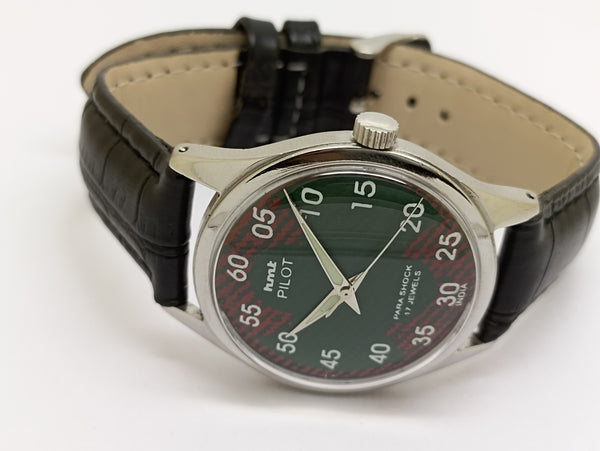 Hmt Pilot Mechanical Handwinding Movement stainless Steel Para Shock 17 Jewels Analog Dial Wrist Watch For Men