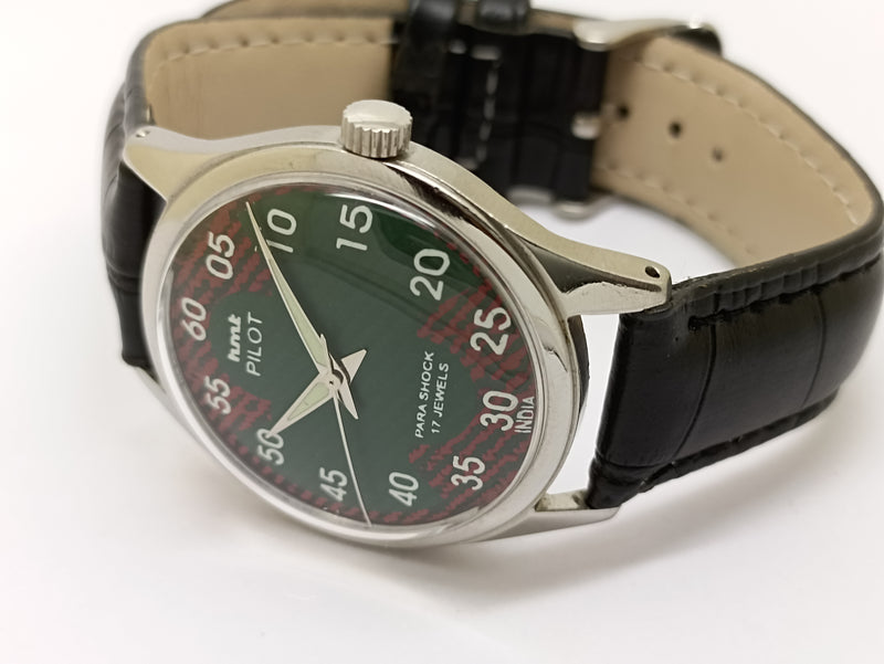 Hmt Pilot Mechanical Handwinding Movement stainless Steel Para Shock 17 Jewels Analog Dial Wrist Watch For Men