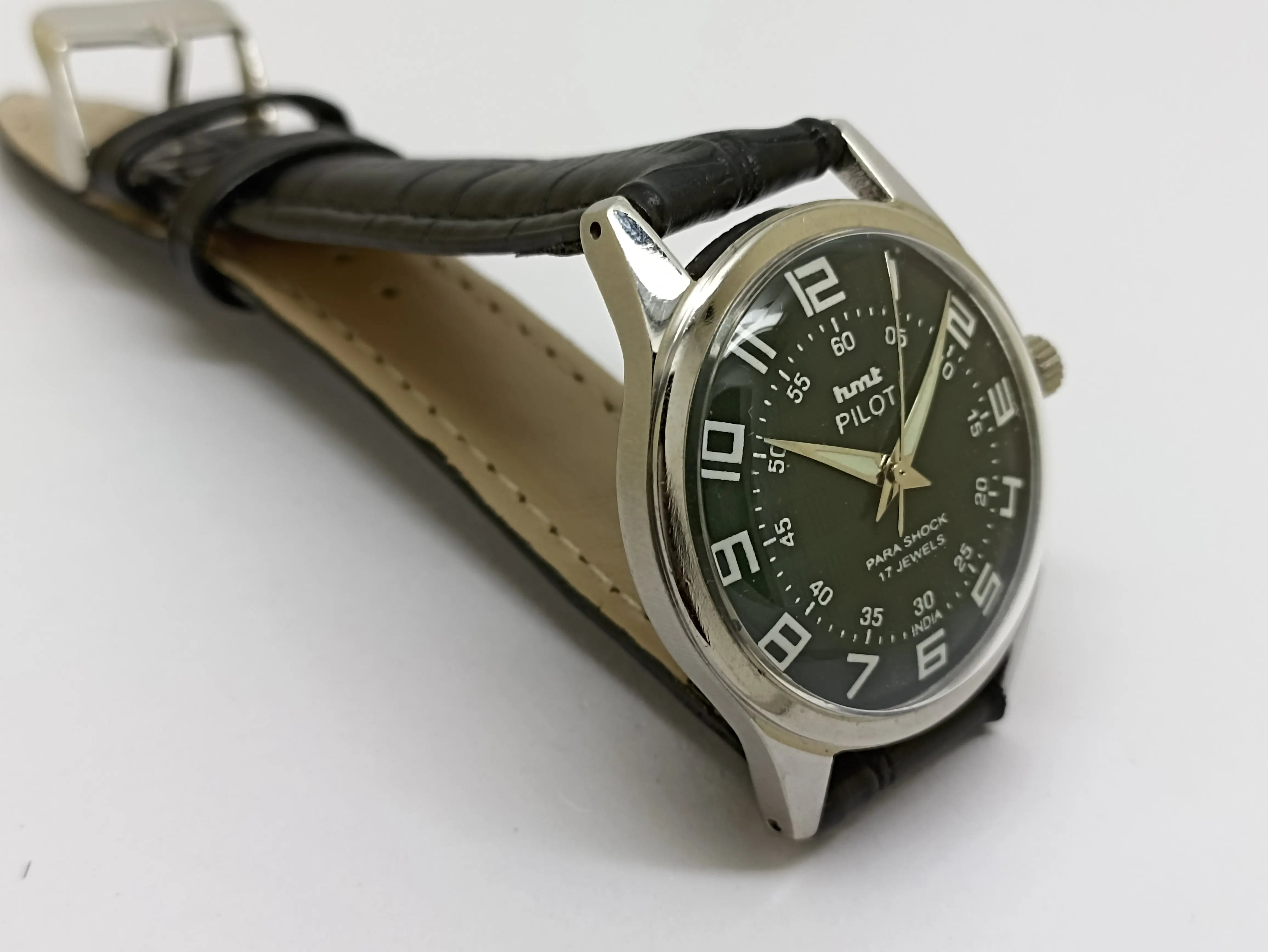 Hmt Pilot Mechanical Handwinding Movement stainless Steel Para Shock 17 Jewels Analog Dial Wrist Watch For Men National Watches