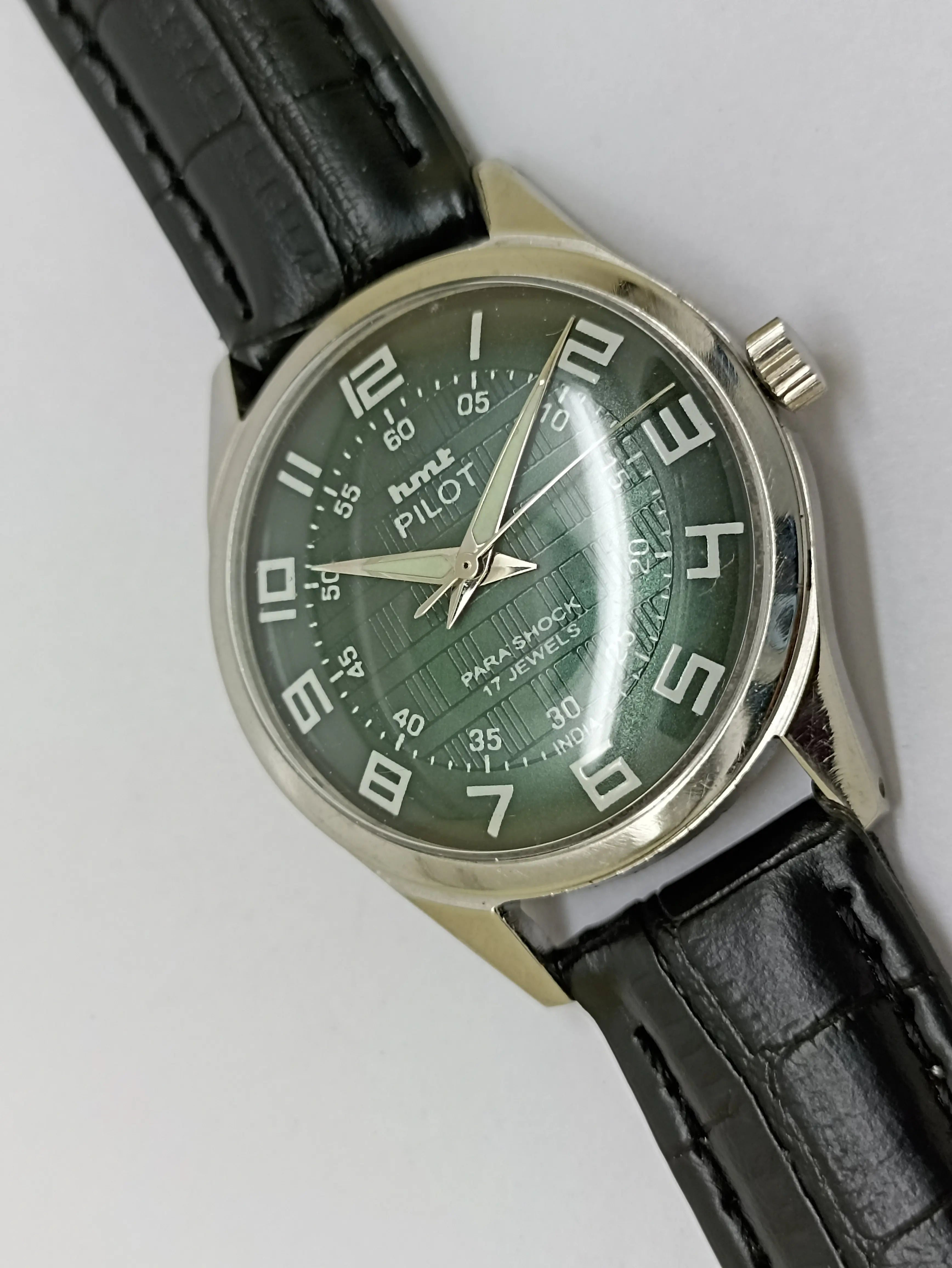Hmt Pilot Mechanical Handwinding Movement stainless Steel Para Shock 17 Jewels Analog Dial Wrist Watch For Men National Watches