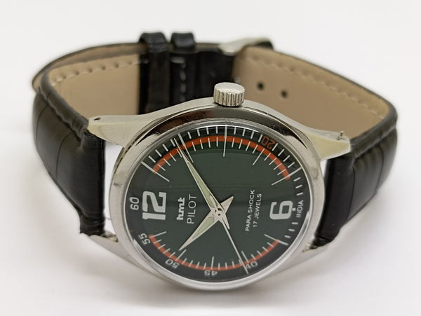 Hmt Pilot Mechanical Handwinding Movement stainless Steel Para Shock 17 Jewels Analog Dial Wrist Watch For Men