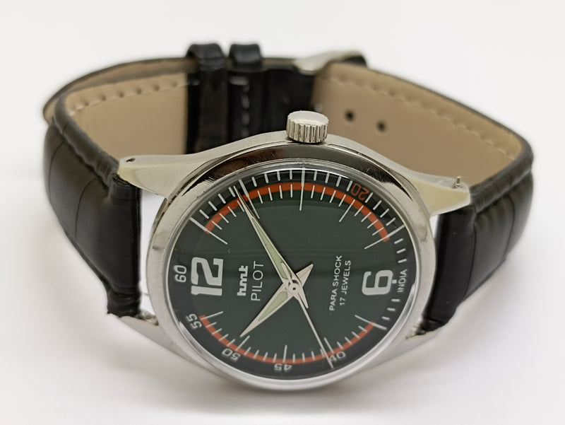 Hmt Pilot Mechanical Handwinding Movement stainless Steel Para Shock 17 Jewels Analog Dial Wrist Watch For Men