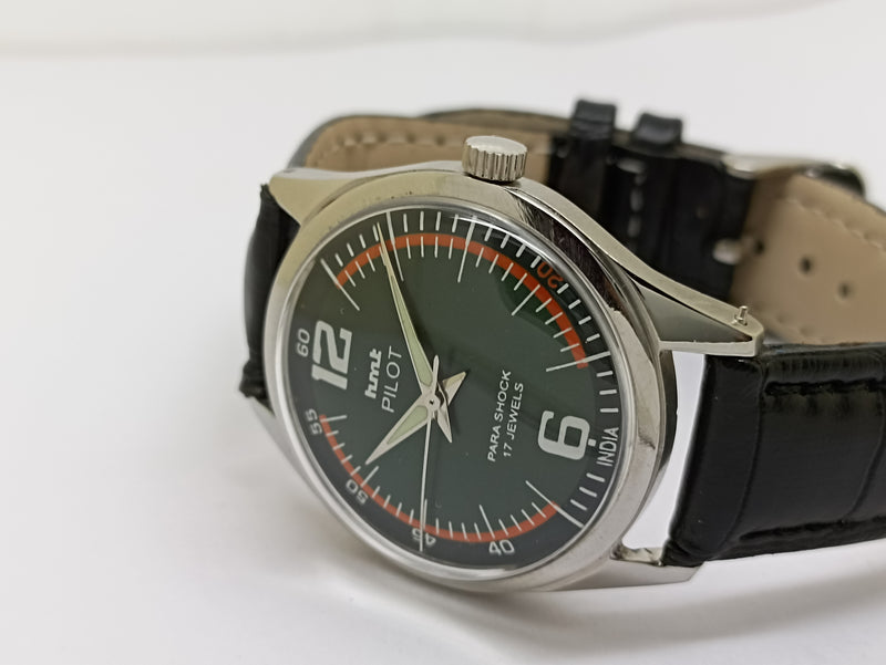 Hmt Pilot Mechanical Handwinding Movement stainless Steel Para Shock 17 Jewels Analog Dial Wrist Watch For Men