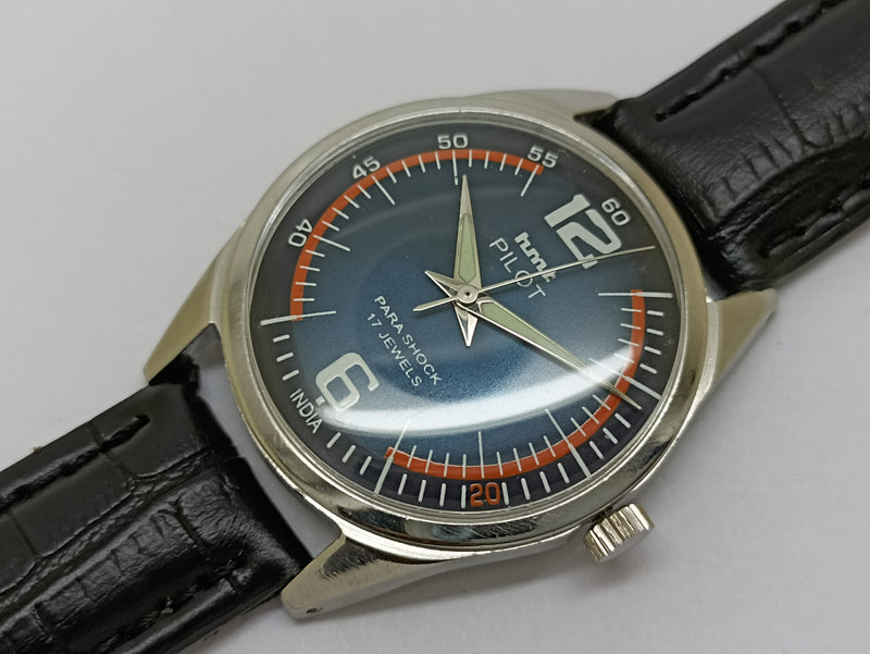 Hmt Pilot Mechanical Handwinding Movement stainless Steel Para Shock 17 Jewels Analog Dial Wrist Watch For Men