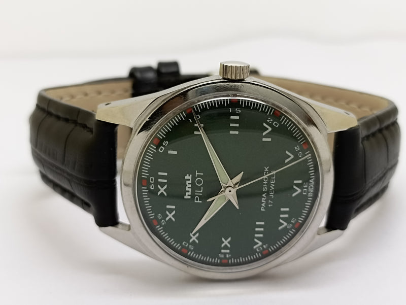 Hmt Pilot Mechanical Handwinding Movement stainless Steel Para Shock 17 Jewels Analog Dial Wrist Watch For Men