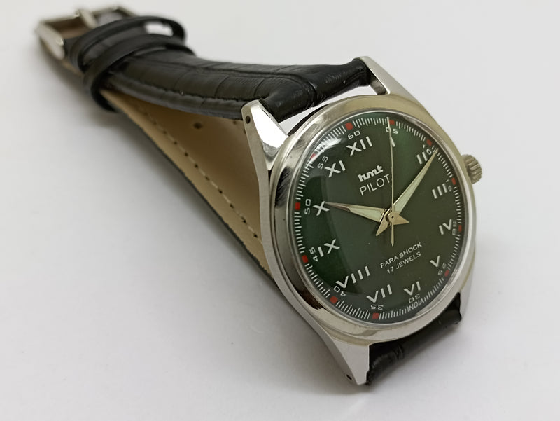 Hmt Pilot Mechanical Handwinding Movement stainless Steel Para Shock 17 Jewels Analog Dial Wrist Watch For Men