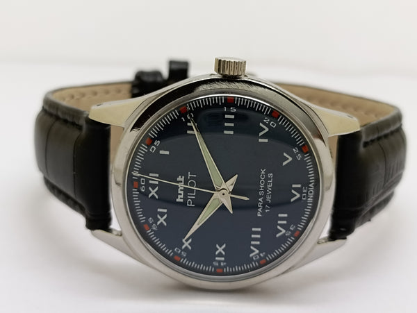 Hmt Pilot Mechanical Handwinding Movement stainless Steel Para Shock 17 Jewels Analog Dial Wrist Watch For Men