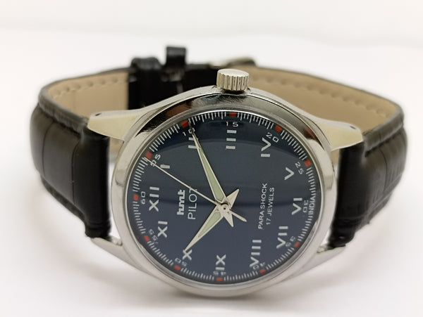 Hmt Pilot Mechanical Handwinding Movement stainless Steel Para Shock 17 Jewels Analog Dial Wrist Watch For Men