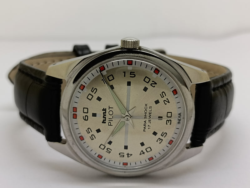 Hmt Pilot Mechanical Handwinding Movement stainless Steel Para Shock 17 Jewels Analog Dial Wrist Watch For Men