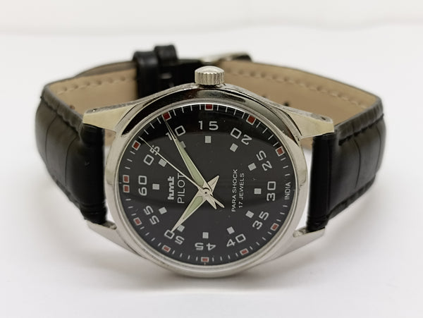 Hmt Pilot Mechanical Handwinding Movement stainless Steel Para Shock 17 Jewels Analog Dial Wrist Watch For Men