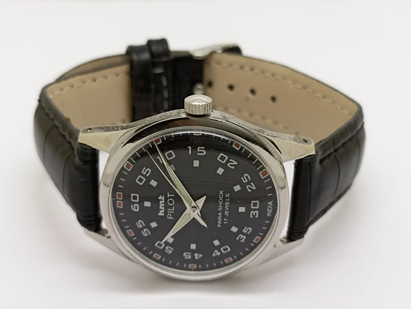 Hmt Pilot Mechanical Handwinding Movement stainless Steel Para Shock 17 Jewels Analog Dial Wrist Watch For Men