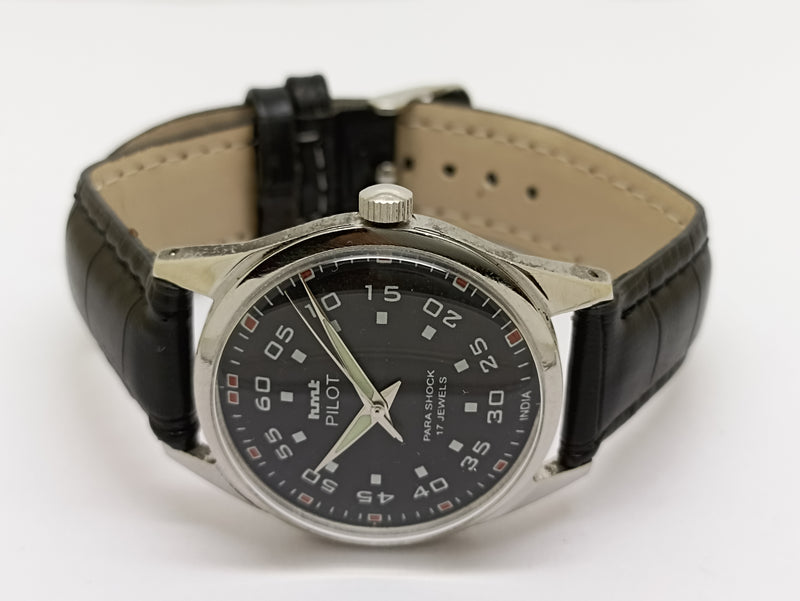 Hmt Pilot Mechanical Handwinding Movement stainless Steel Para Shock 17 Jewels Analog Dial Wrist Watch For Men