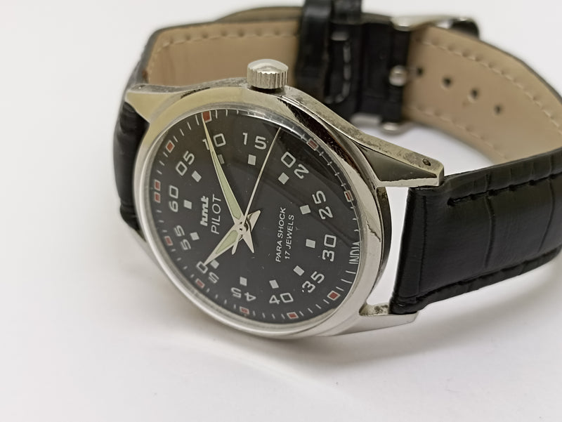 Hmt Pilot Mechanical Handwinding Movement stainless Steel Para Shock 17 Jewels Analog Dial Wrist Watch For Men