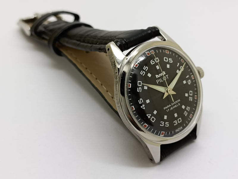 Hmt Pilot Mechanical Handwinding Movement stainless Steel Para Shock 17 Jewels Analog Dial Wrist Watch For Men