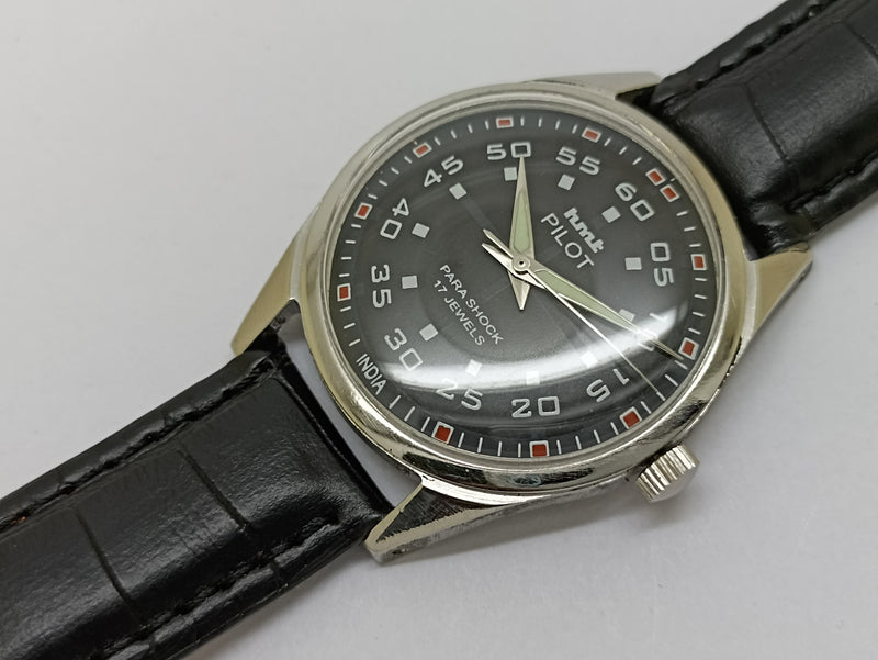 Hmt Pilot Mechanical Handwinding Movement stainless Steel Para Shock 17 Jewels Analog Dial Wrist Watch For Men