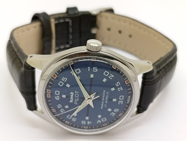 Hmt Pilot Mechanical Handwinding Movement stainless Steel Para Shock 17 Jewels Analog Dial Wrist Watch For Men