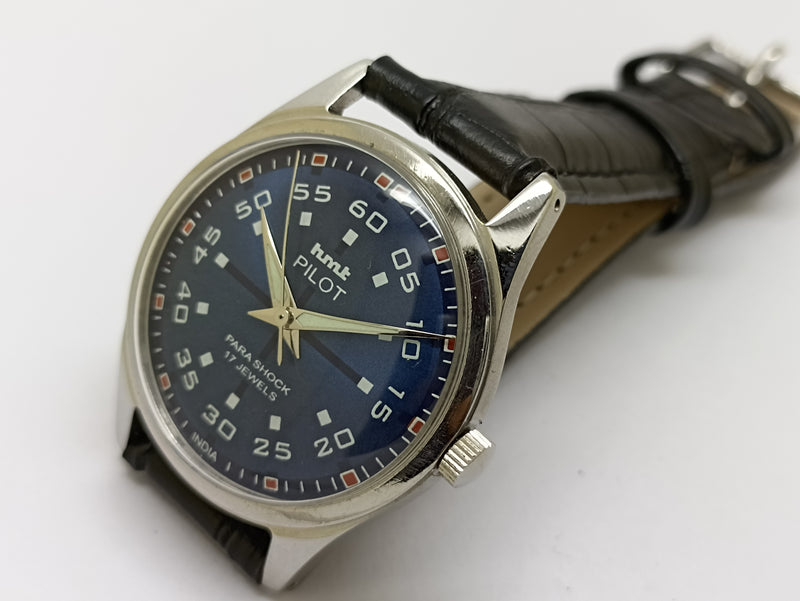 Hmt Pilot Mechanical Handwinding Movement stainless Steel Para Shock 17 Jewels Analog Dial Wrist Watch For Men