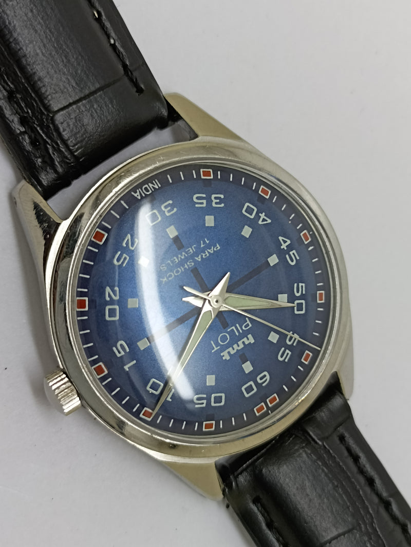 Hmt Pilot Mechanical Handwinding Movement stainless Steel Para Shock 17 Jewels Analog Dial Wrist Watch For Men