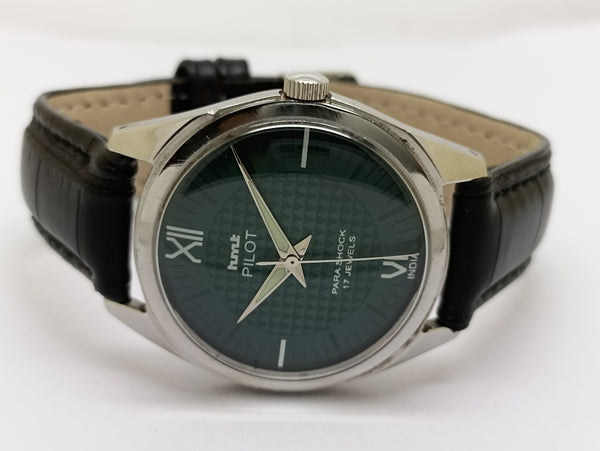Hmt Pilot Mechanical Handwinding Movement stainless Steel Para Shock 17 Jewels Analog Dial Wrist Watch For Men