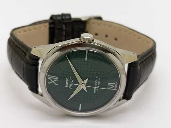 Hmt Pilot Mechanical Handwinding Movement stainless Steel Para Shock 17 Jewels Analog Dial Wrist Watch For Men