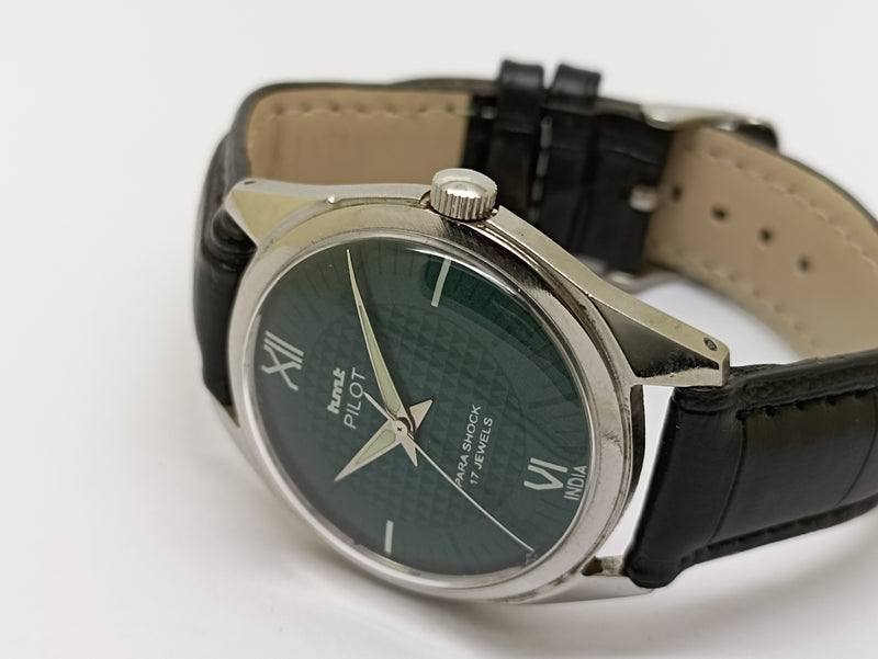 Hmt Pilot Mechanical Handwinding Movement stainless Steel Para Shock 17 Jewels Analog Dial Wrist Watch For Men