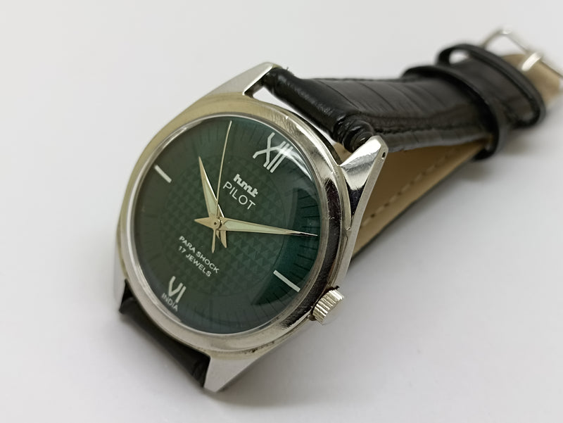 Hmt Pilot Mechanical Handwinding Movement stainless Steel Para Shock 17 Jewels Analog Dial Wrist Watch For Men