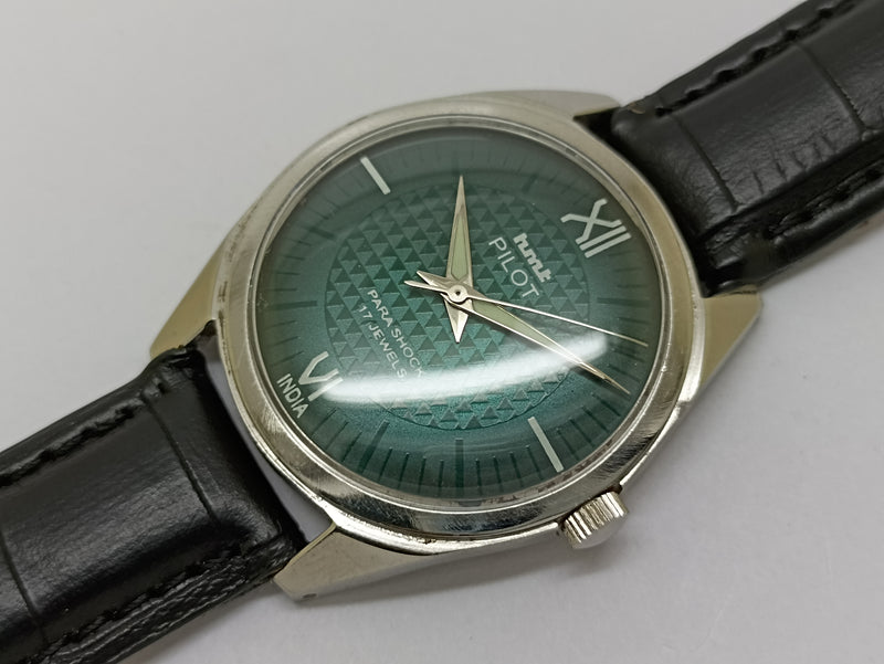 Hmt Pilot Mechanical Handwinding Movement stainless Steel Para Shock 17 Jewels Analog Dial Wrist Watch For Men