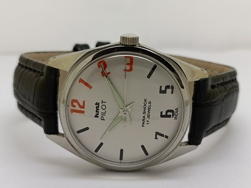 Hmt Pilot Mechanical Handwinding Movement stainless Steel Para Shock 17 Jewels Analog Dial Wrist Watch For Men