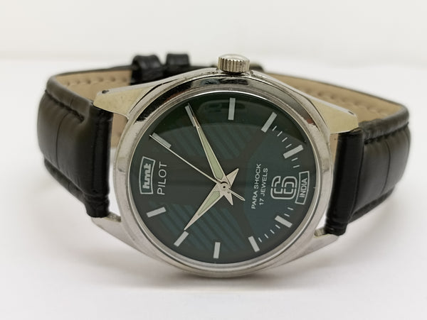 Hmt Pilot Mechanical Handwinding Movement stainless Steel Para Shock 17 Jewels Analog Dial Wrist Watch For Men