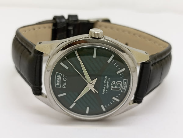 Hmt Pilot Mechanical Handwinding Movement stainless Steel Para Shock 17 Jewels Analog Dial Wrist Watch For Men