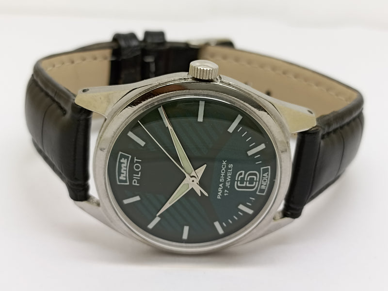 Hmt Pilot Mechanical Handwinding Movement stainless Steel Para Shock 17 Jewels Analog Dial Wrist Watch For Men