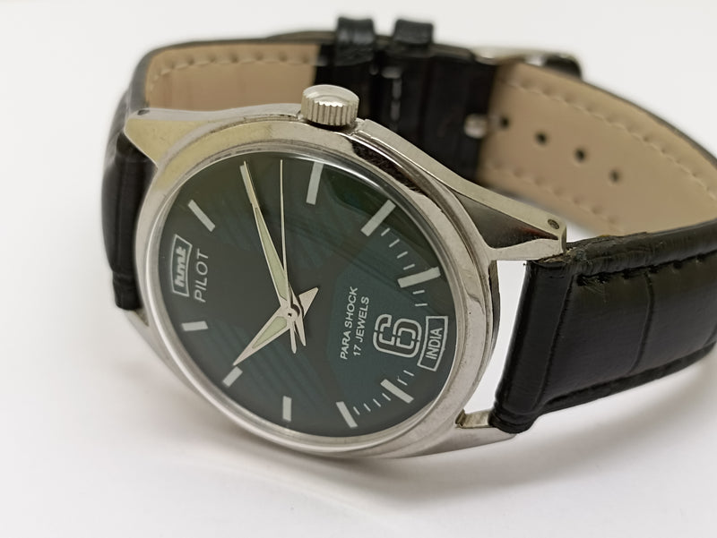 Hmt Pilot Mechanical Handwinding Movement stainless Steel Para Shock 17 Jewels Analog Dial Wrist Watch For Men