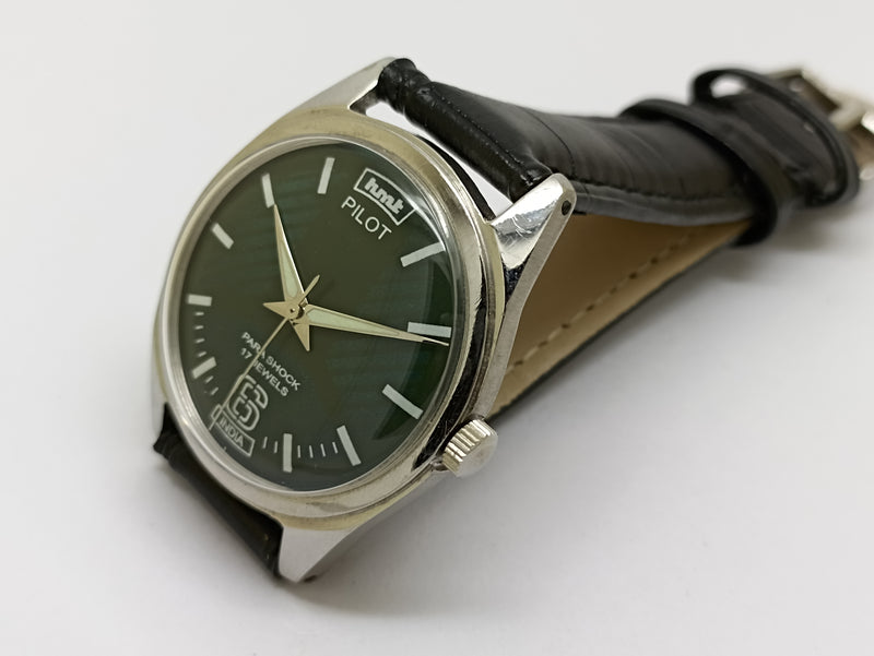 Hmt Pilot Mechanical Handwinding Movement stainless Steel Para Shock 17 Jewels Analog Dial Wrist Watch For Men