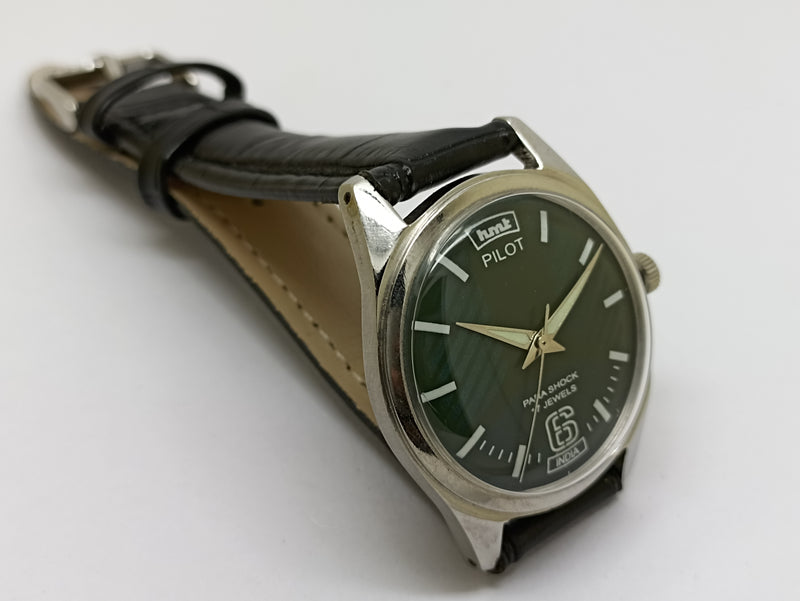 Hmt Pilot Mechanical Handwinding Movement stainless Steel Para Shock 17 Jewels Analog Dial Wrist Watch For Men