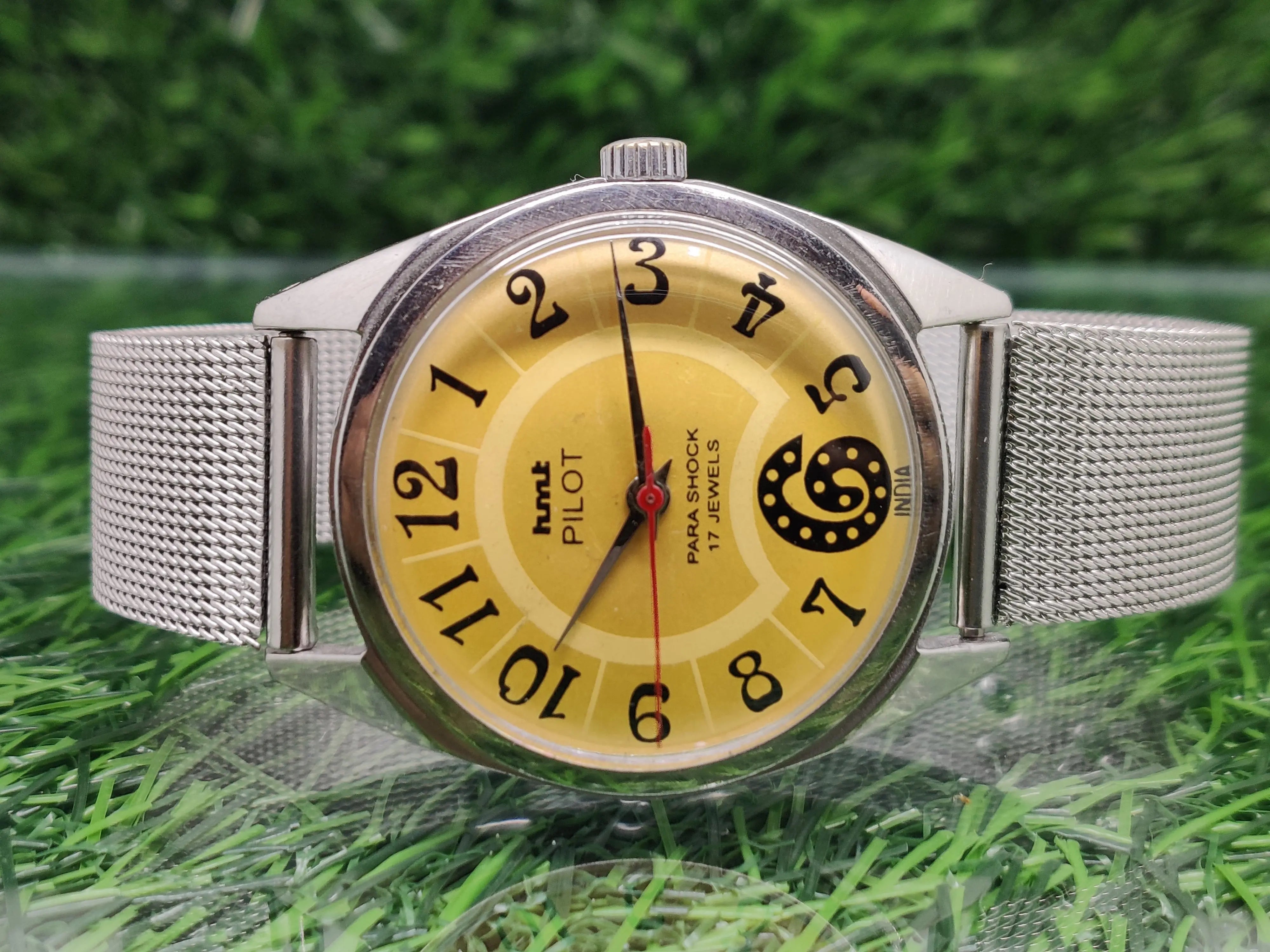 Hmt Pilot Mechanical Handwinding Movement stainless Steel Para Shock 17 Jewels Analog Dial Wrist Watch For Men National Watches