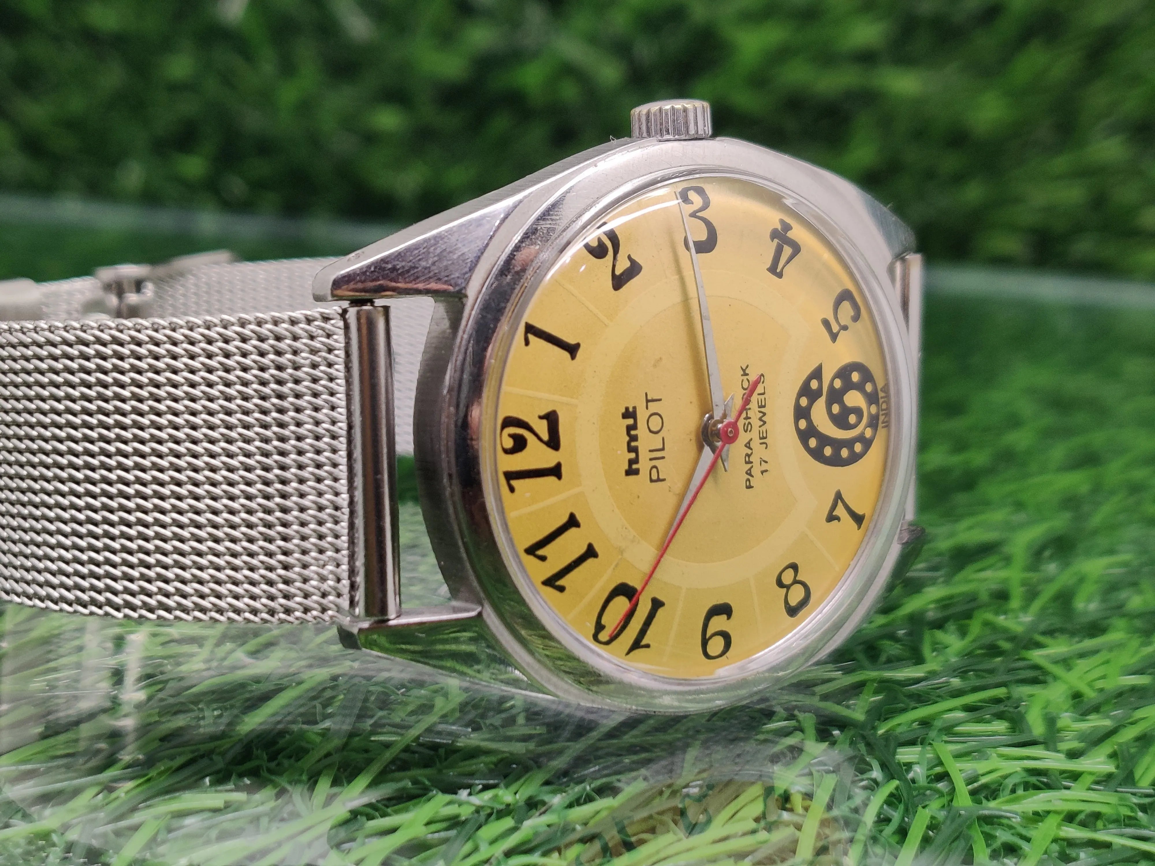Hmt Pilot Mechanical Handwinding Movement stainless Steel Para Shock 17 Jewels Analog Dial Wrist Watch For Men National Watches