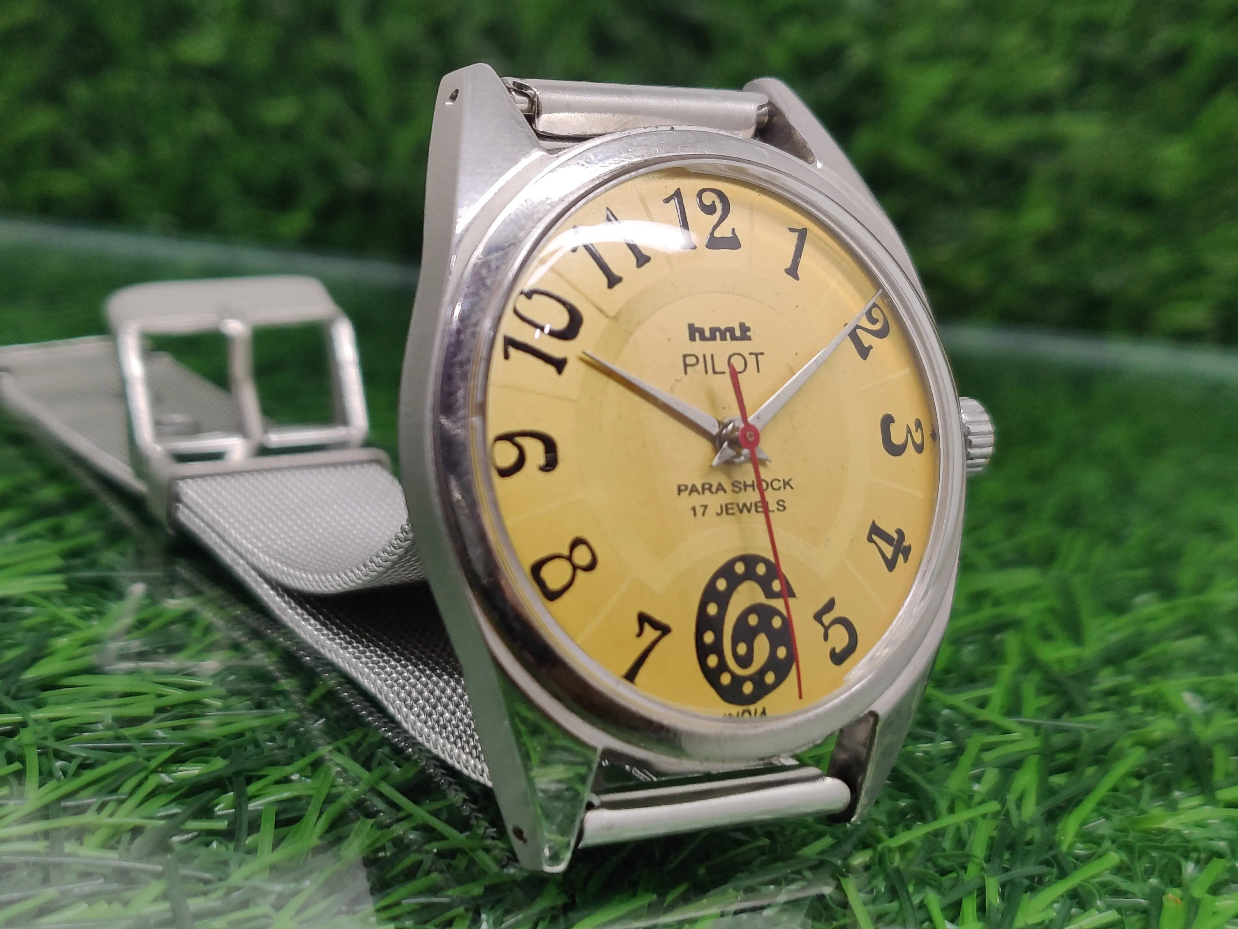 Hmt Pilot Mechanical Handwinding Movement stainless Steel Para Shock 17 Jewels Analog Dial Wrist Watch For Men National Watches