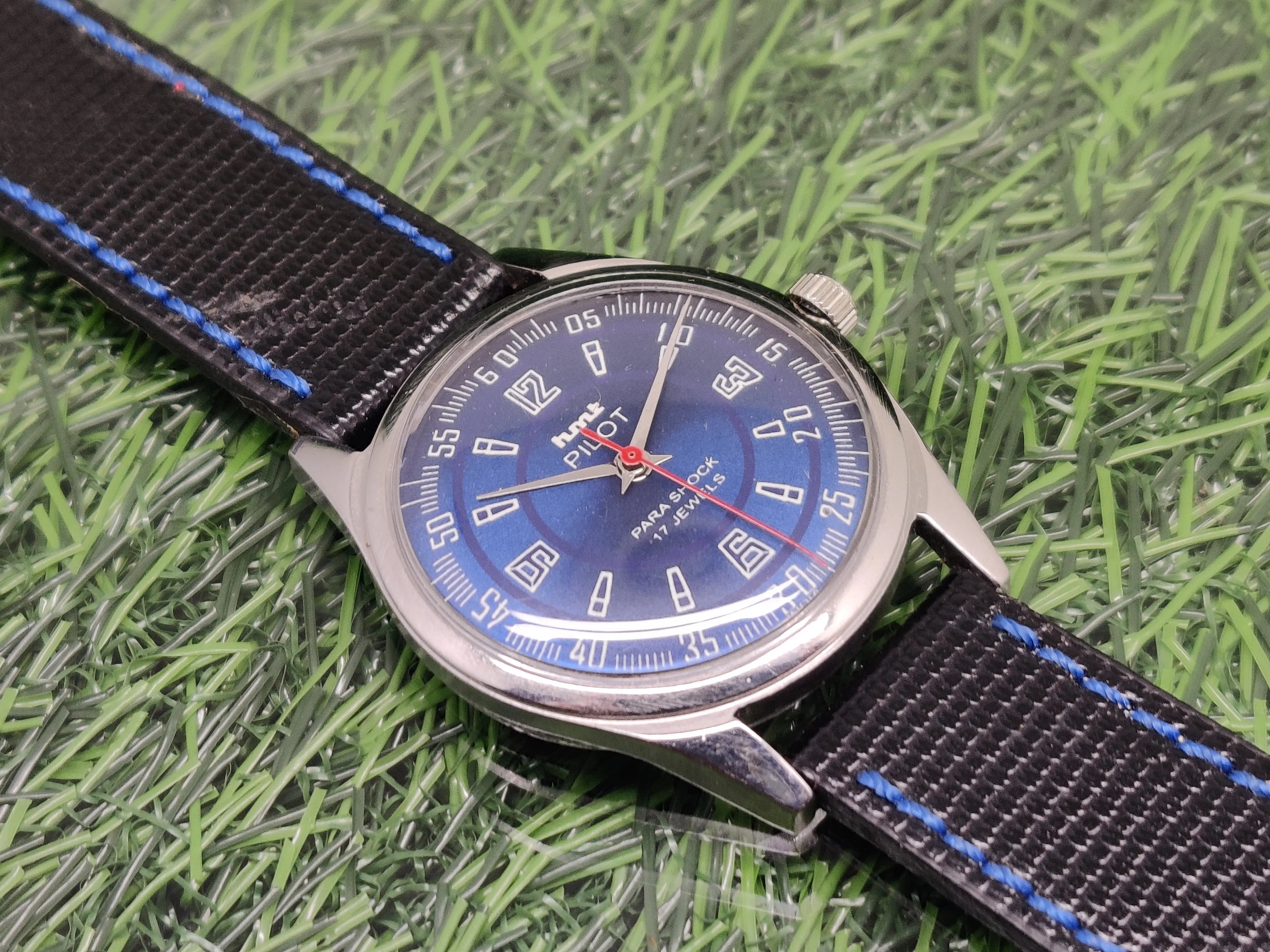 Hmt Pilot Mechanical Handwinding Movement leather Jewels Analog Dial Wrist Watch For Me National Watches