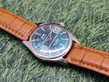 Hmt Pilot Mechanical Handwinding Movement leather Jewels Analog Dial Wrist Watch For Me