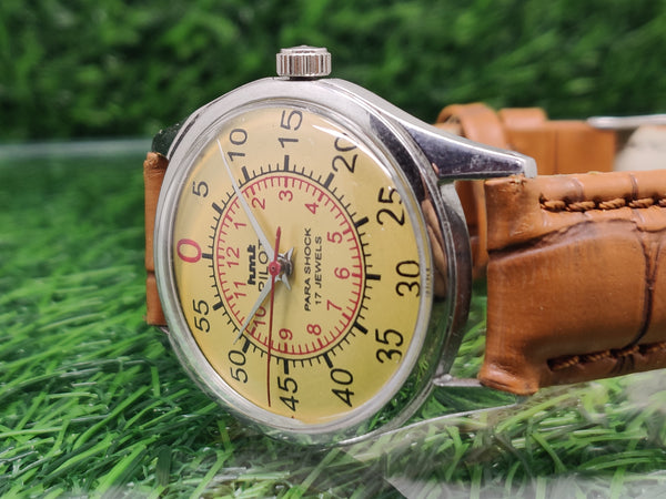 Hmt Pilot Mechanical Handwinding Movement leather Jewels Analog Dial Wrist Watch For Me