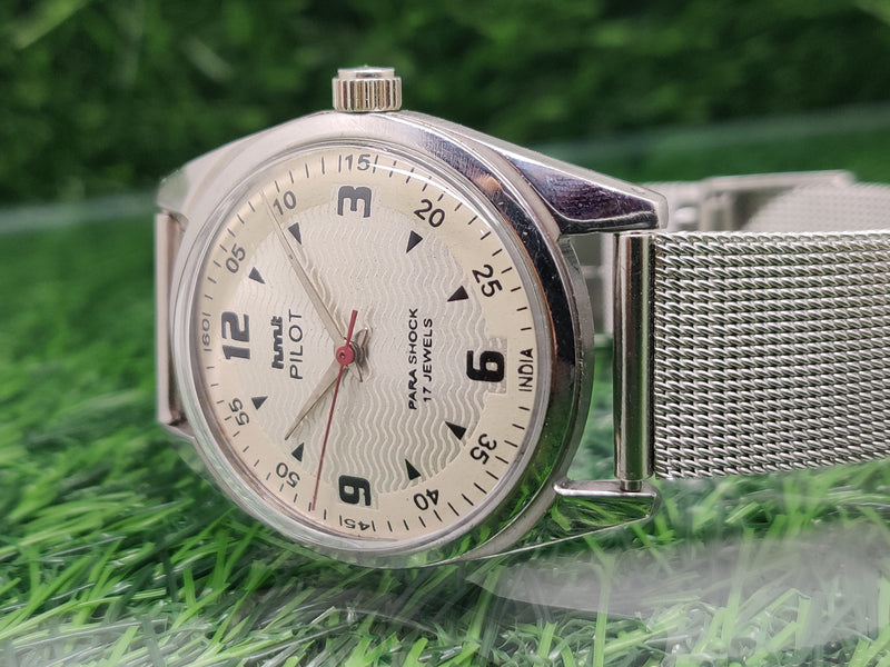 Hmt Pilot Mechanical Handwinding Movement stainless Steel Para Shock 17 Jewels Analog Dial Wrist Watch For Men